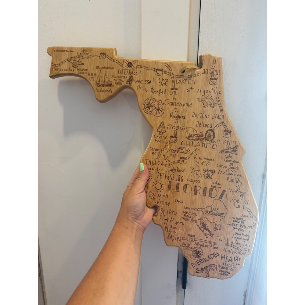 Totally Bamboo Florida State Destination Bamboo Serving and Cutting Board Decor